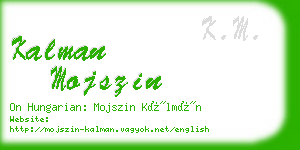 kalman mojszin business card